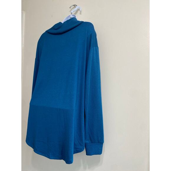 Woman's St John’s Bay Blue Long Sleeve Tunic Sweater- Size Large Staple Chic - Picture 8 of 9